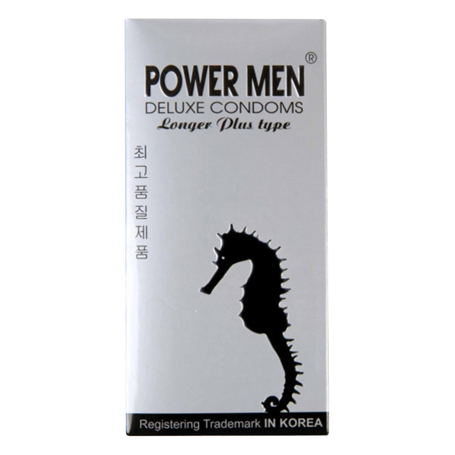 Bao Cao Su Powermen Longer Plus Cá Ngựa Bạc (Hộp 12 Cái)