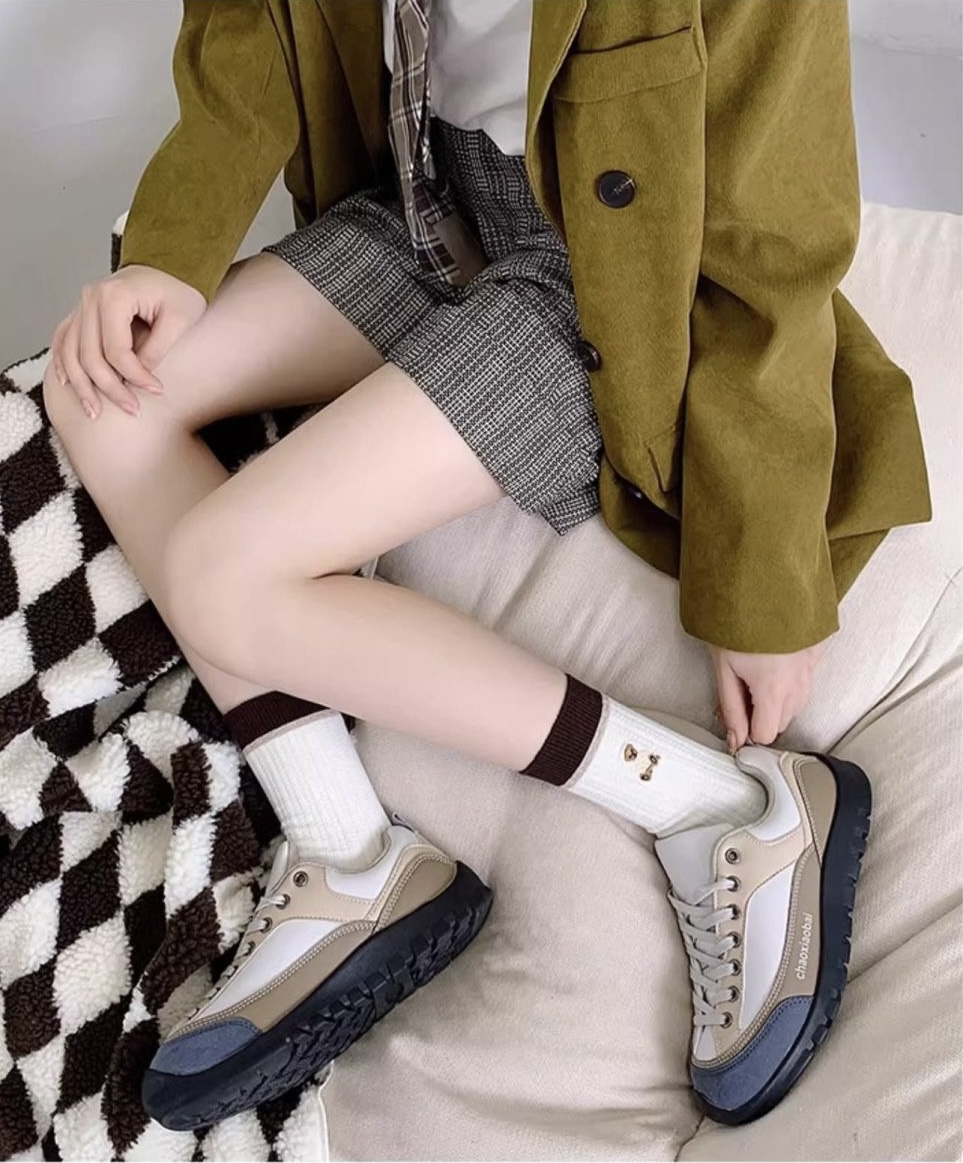 SET 5 ĐÔI TẤT NỮ GẤU KẺ CAO CỔ DỄ THƯƠNG DÀNH CHO NỮ