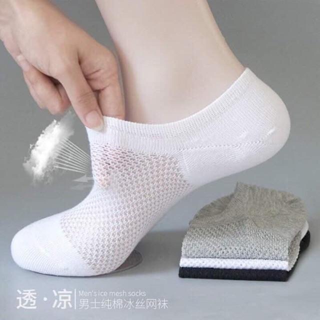 Combo 10 đôi tất lưới thông hơi CỔ NGẮN