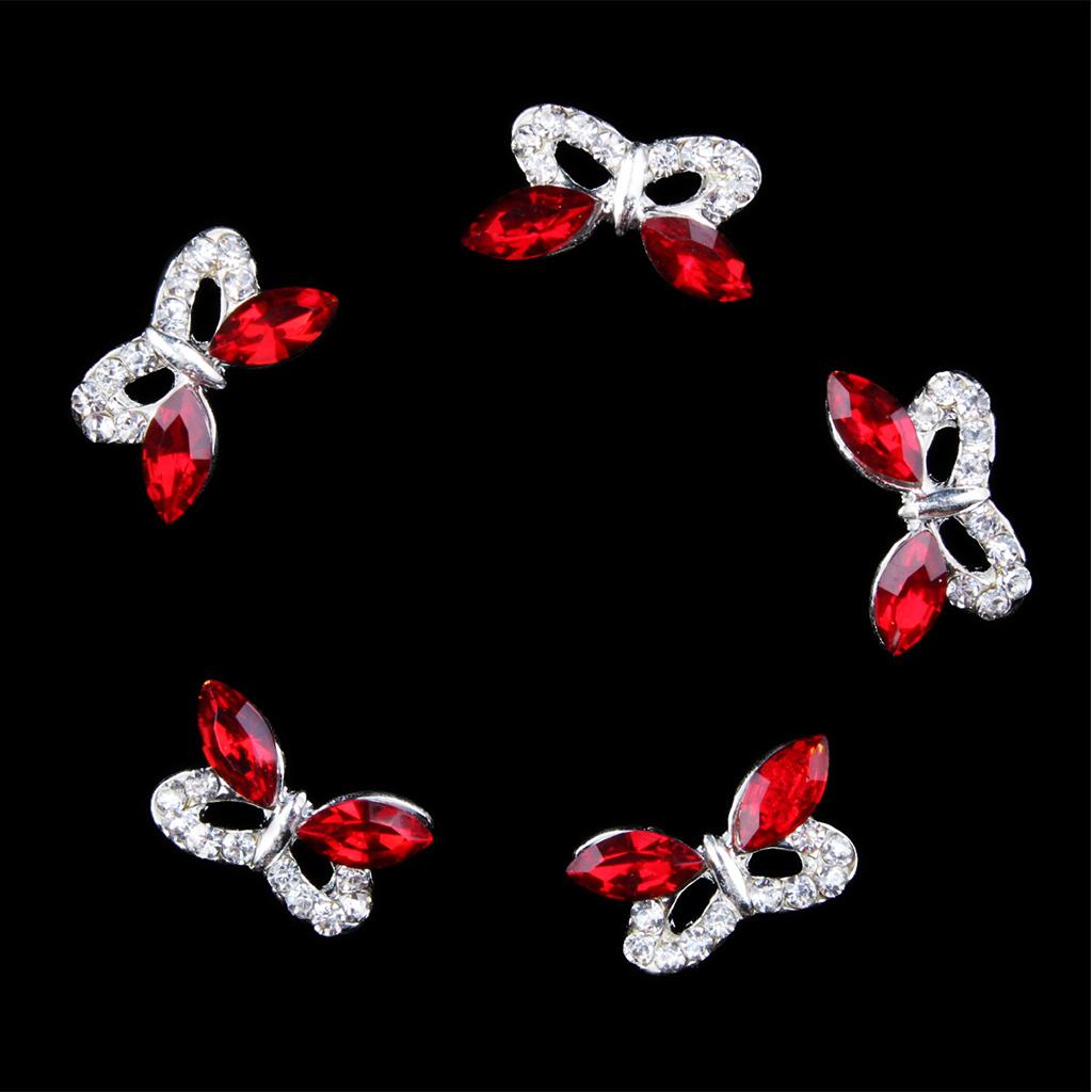 10 Pcs 3D Nail Art Charm Alloy Rhinestone Sticker Nail Tips Decorations