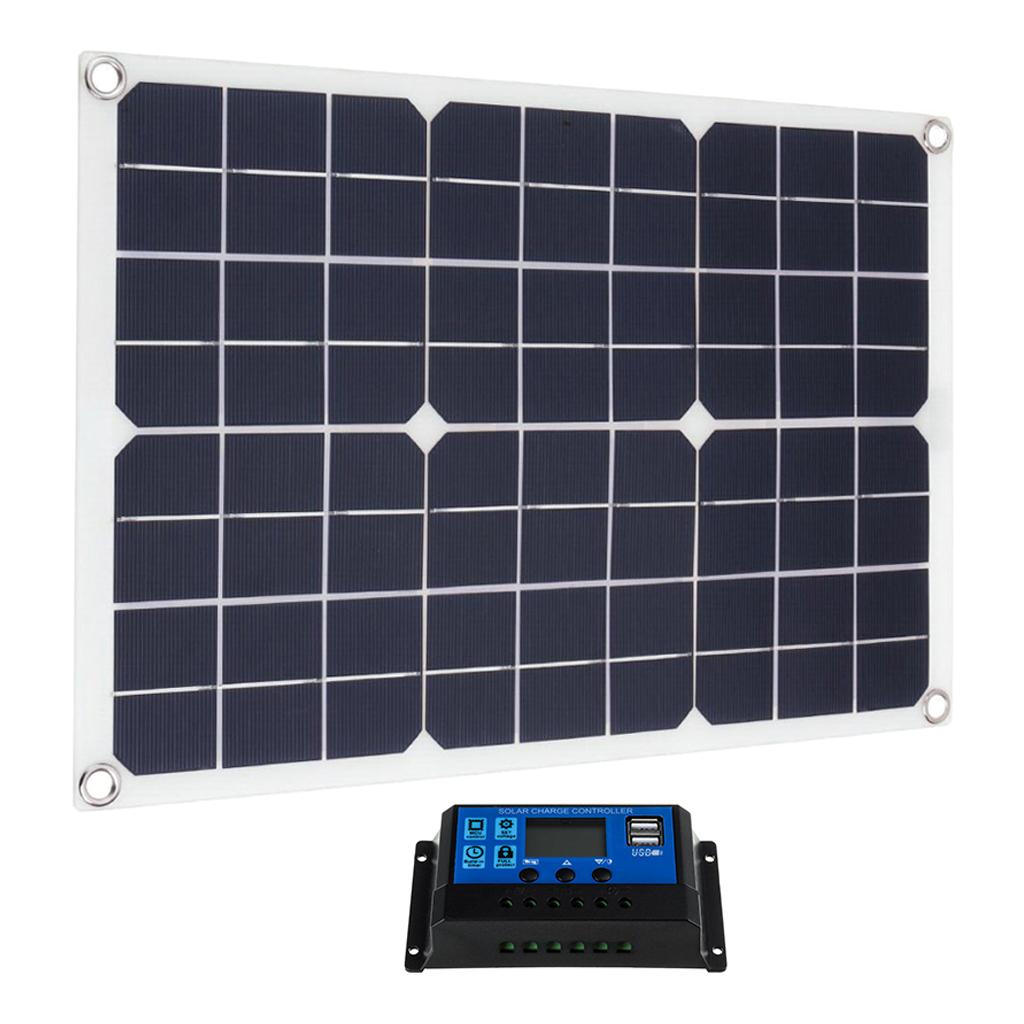 20W Flexible Solar Panel 10A Solar Charge Controller with Clip
