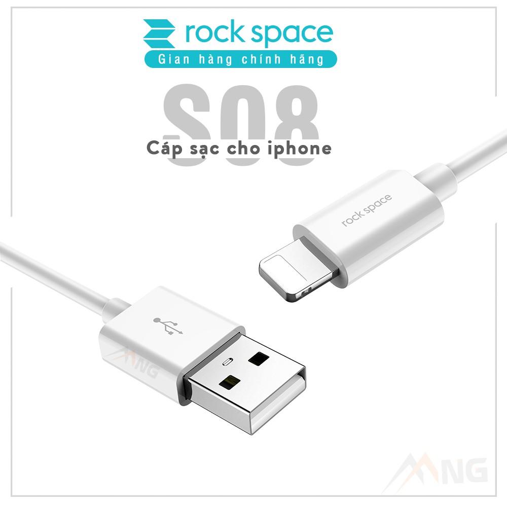 Dây cáp sạc nhanh Rock space S08 dành cho Iphone, sạc nhanh, ổn định, không nóng máy, 1M - Hàng chính hãng