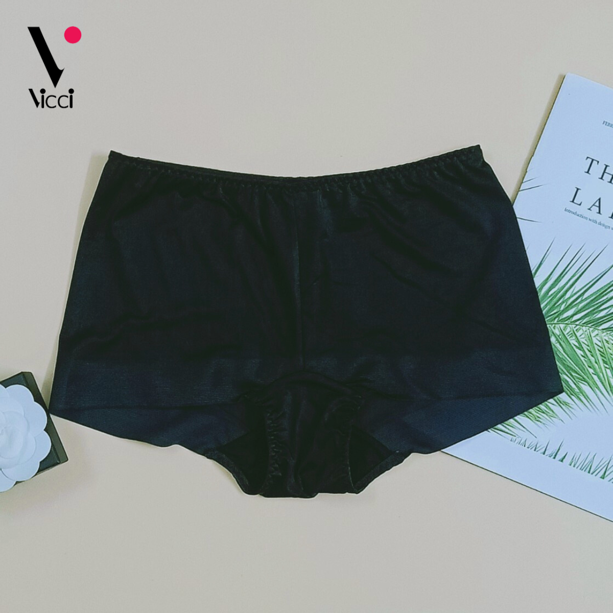 Quần lót nữ dáng đùi boxer chất thun lạnh, co giãn 4 chiều Vicci QV.108 cạp lưng vừa ôm gọn vòng 3