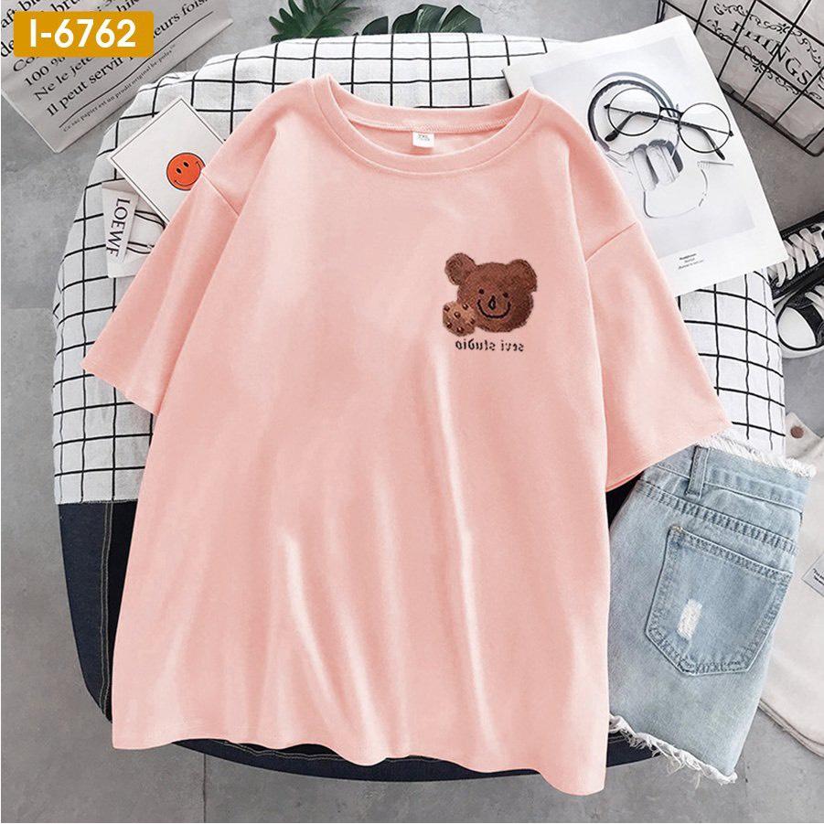 Áo Thun Cặp Đôi Gấu Nâu Logo Đơn Giản