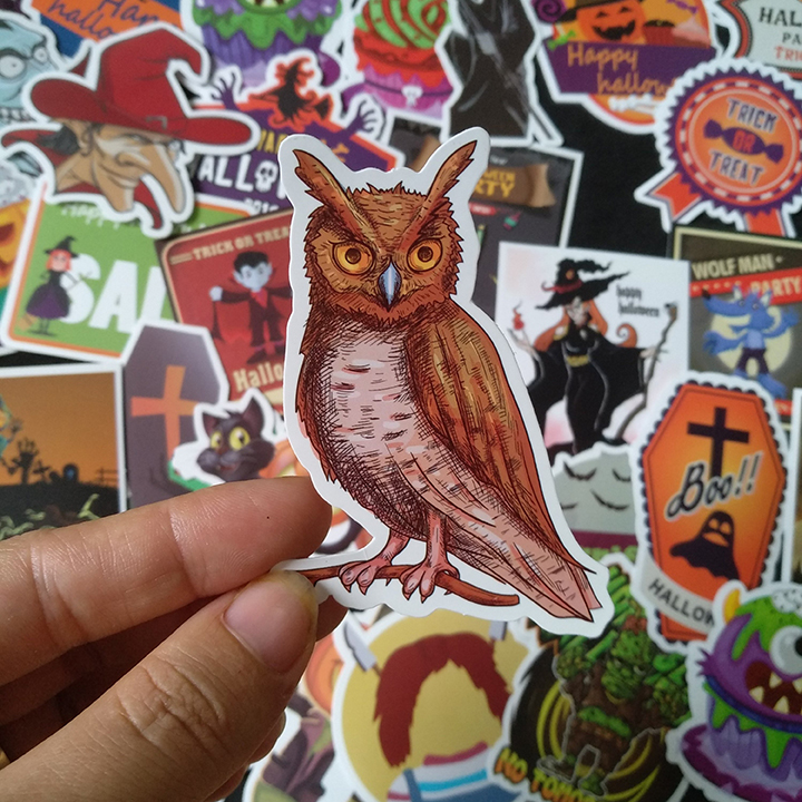 Bộ Sticker dán cao cấp chủ đề HALLOWEEN - Dùng dán Xe, dán mũ bảo hiểm, dán Laptop