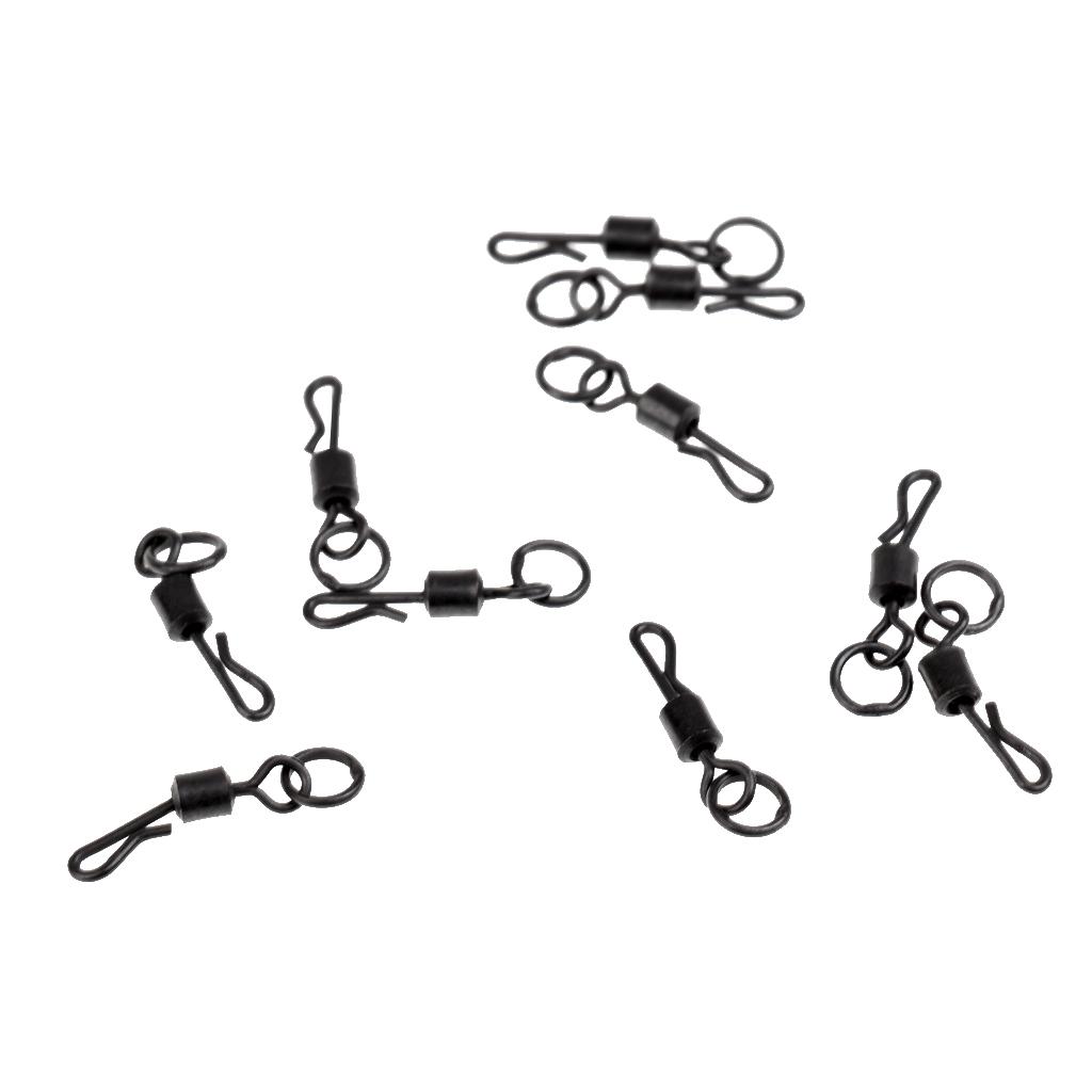 10 Pieces Matt Black Ring Swivels Chod Rig Quick Change Swivels