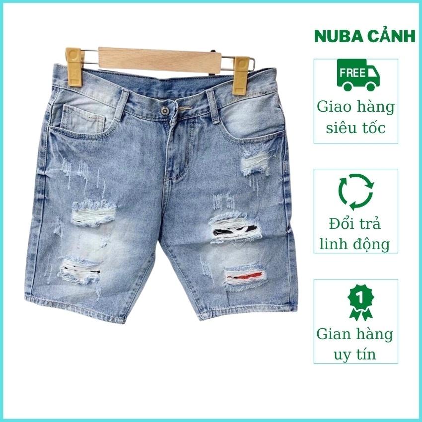 Quần short jean nam chất bò cá tính trẻ trung, NUBA 201