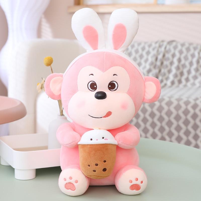 Gấu Bông Khỉ Ôm Bình Sữa Dễ Thương, Khỉ Bông Cute Làm Qùa Tặng Cao Cấp