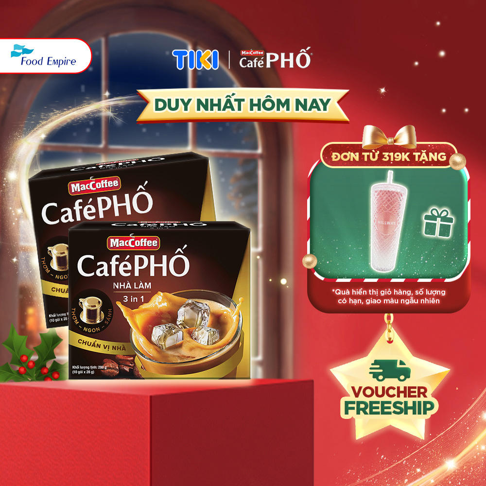 Combo 2 hộp Cà phê Phố Nhà làm - MacCoffee (hộp 10 gói x 28g)