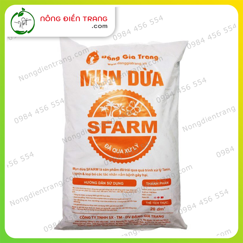 Giá Thể Mụn Dừa Đã Qua Xử li Sfarm - Xơ Dừa Trồng Cây Đã Qua Xử Lí