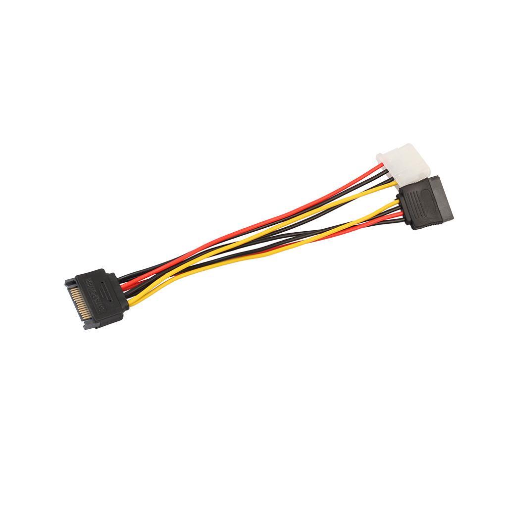 15-Pin Serial SATA Male to 15-pin /LP4 Female Power Cable For IDE Hard Drive