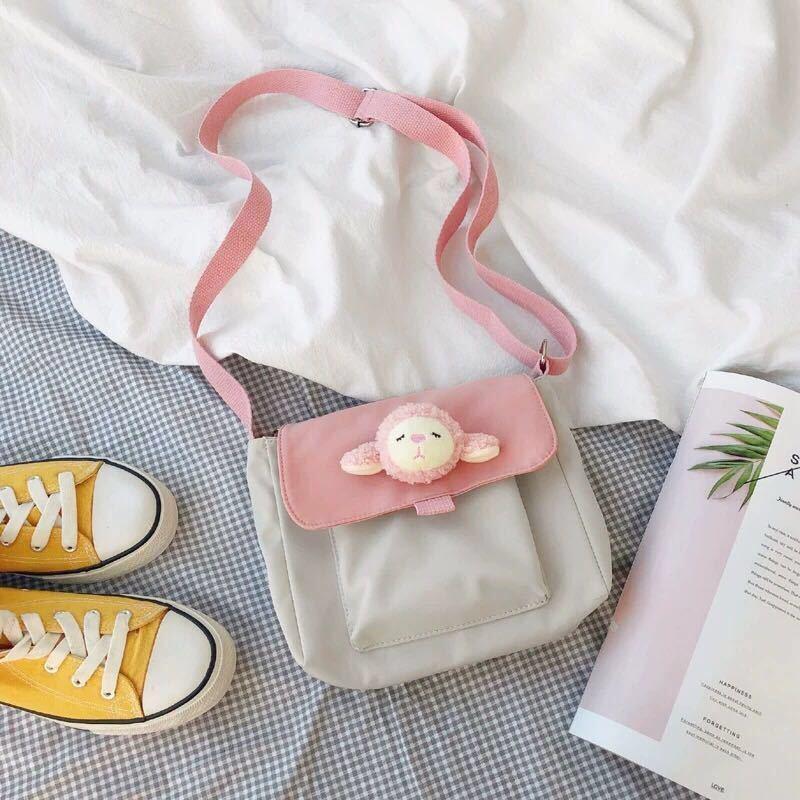 InsJapanese-Style Harajuku Cute Vintage Soft Sister Sling Canvas Bag Female Student Korean-Style One-Shoulder All-match