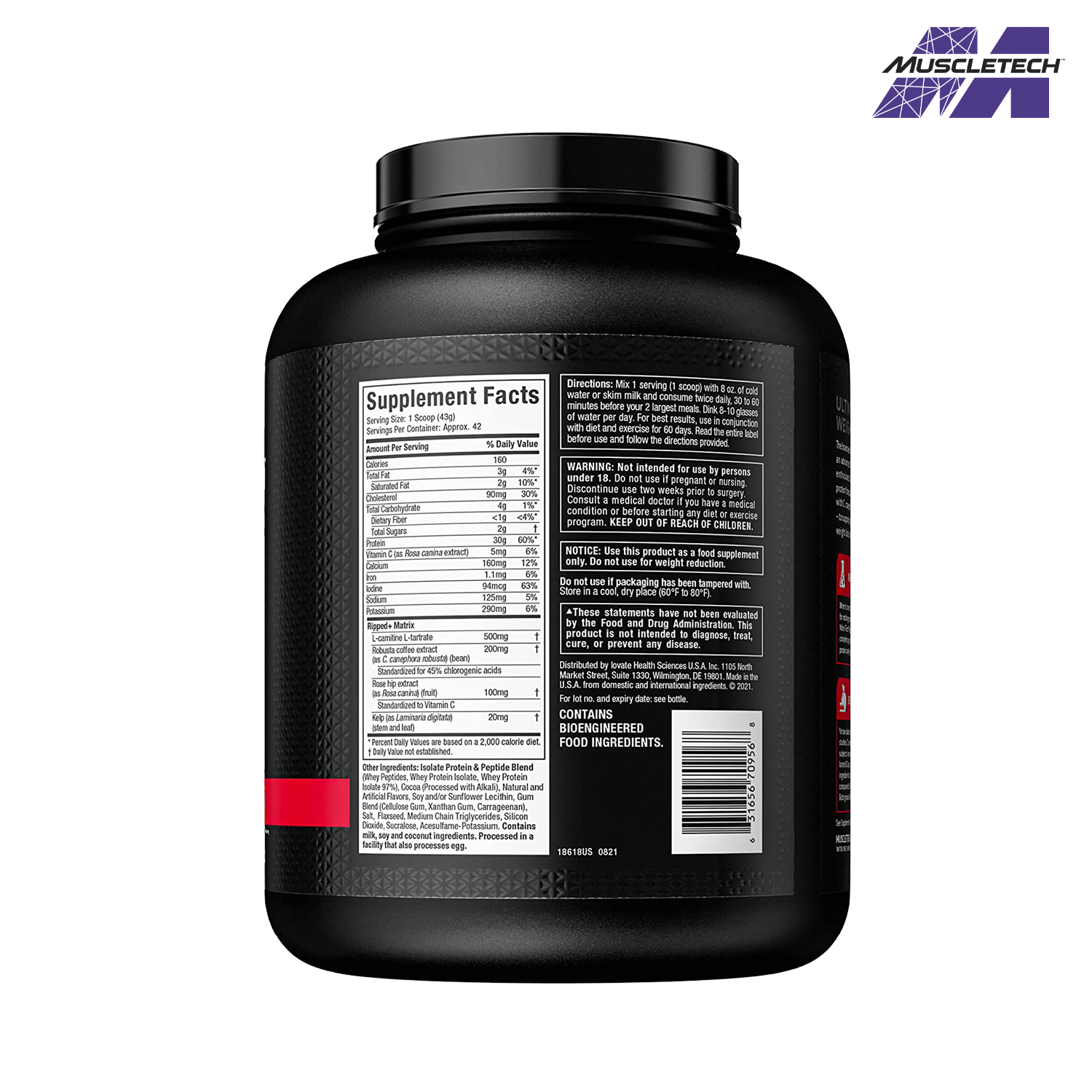 Whey Protein Nitro Tech Ripped MuscleTech 4Lbs - Sữa bổ sung Protein hỗ trợ tăng cơ