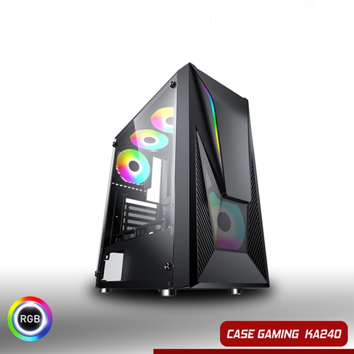 Hình ảnh Thùng Máy Tính Case VSP Gaming KA-240 Tích Hợp LED RGB - Hàng nhập khẩu