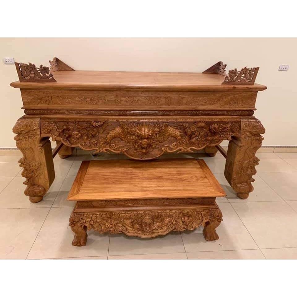 Sập thờ gỗ gõ đỏ chân 24