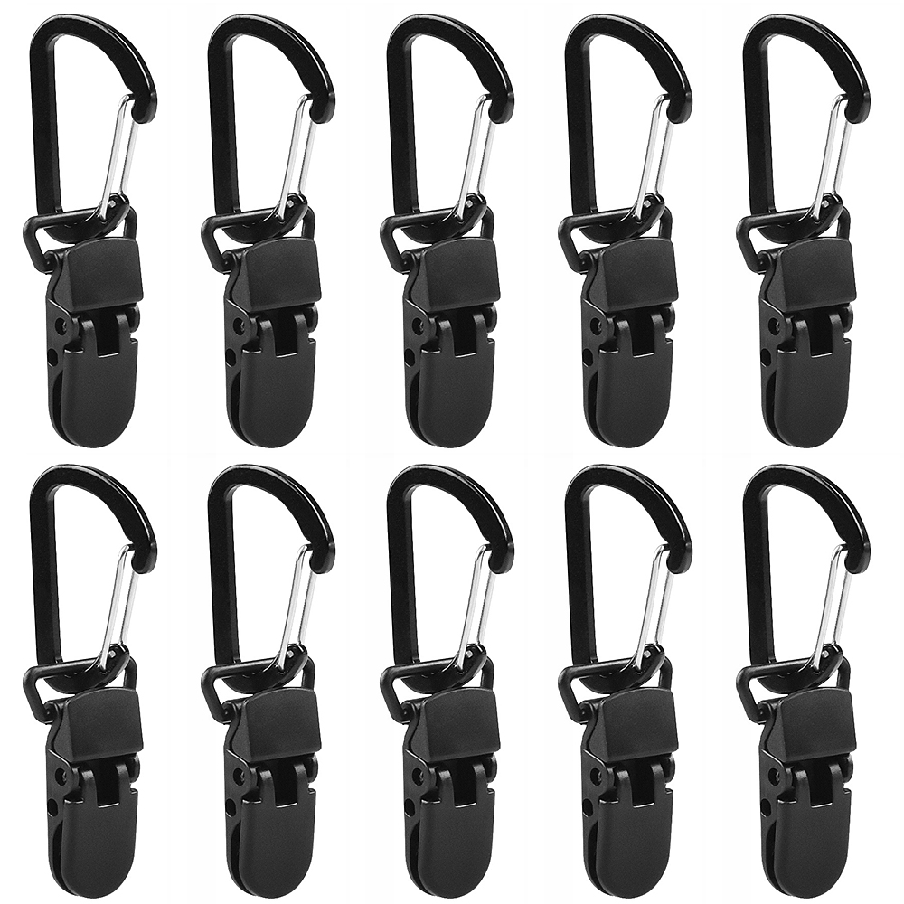30 cái Tarp kẹp lều có móc, khóa kẹp lều kèm móc Carabiner