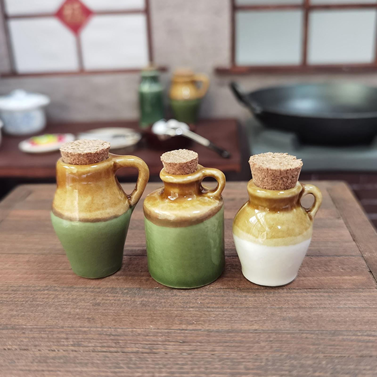 1/12 Dolls House Miniature Ceramics Pots Seasoning Jar 3.6cm