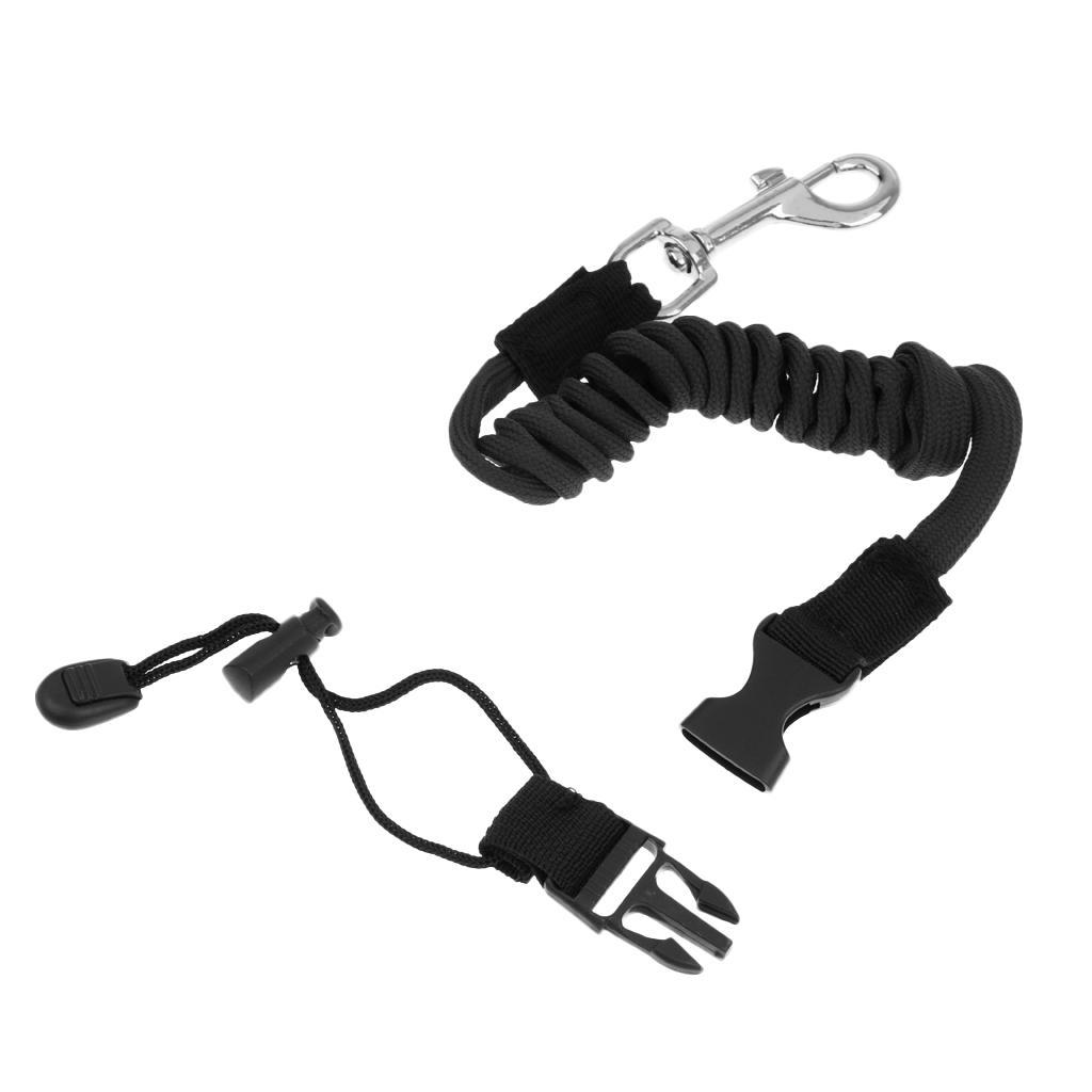 2 Pieces Black Plastic Kayak Scupper Bung Drain Holes Plug + Paddle Leash for Marine Boat Canoe Dinghy