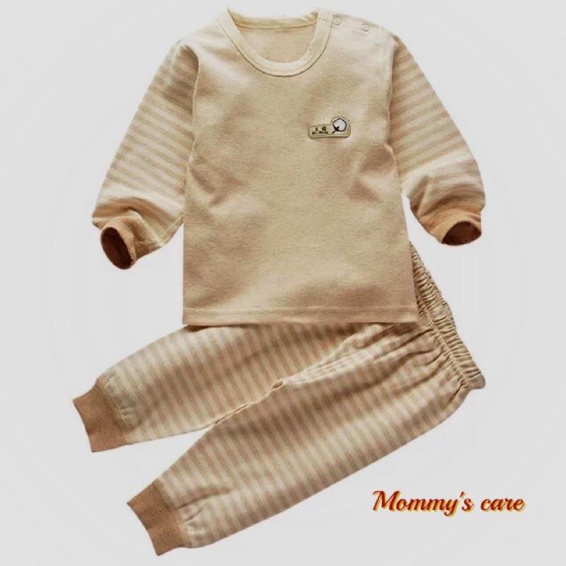 Set quần áo Thu Đông 100% cotton hữu cơ tự nhiên cho bé 3-24m