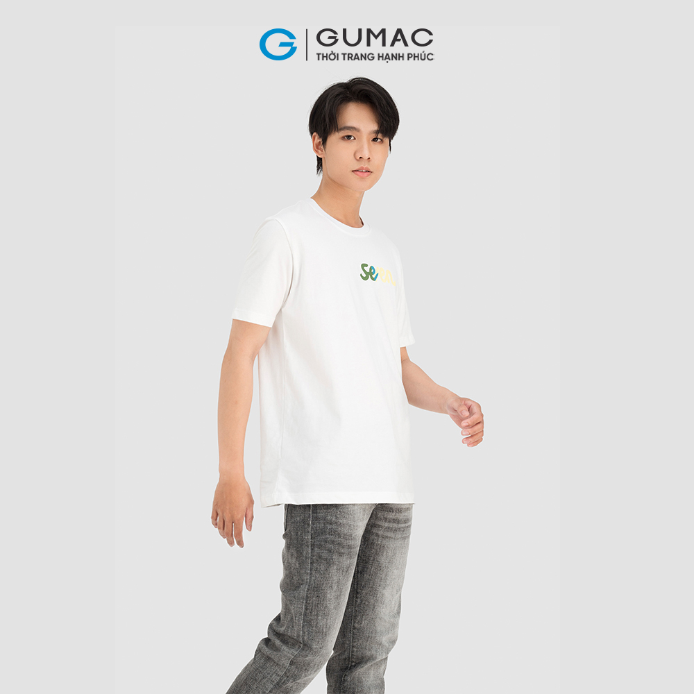 Áo thun nam GUMAC ATNC08087 in chữ seven năng động