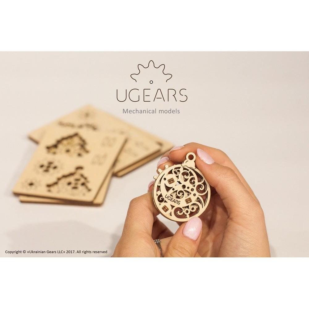 Mô Hình Gỗ Cơ Khí -  U-Fidgets-Happy new Gears- Mẫu Trang trí năm mới, sản phẩm chính hãng Ugears, nhập khẩu nguyên bộ từ EU, Fidget, DYI