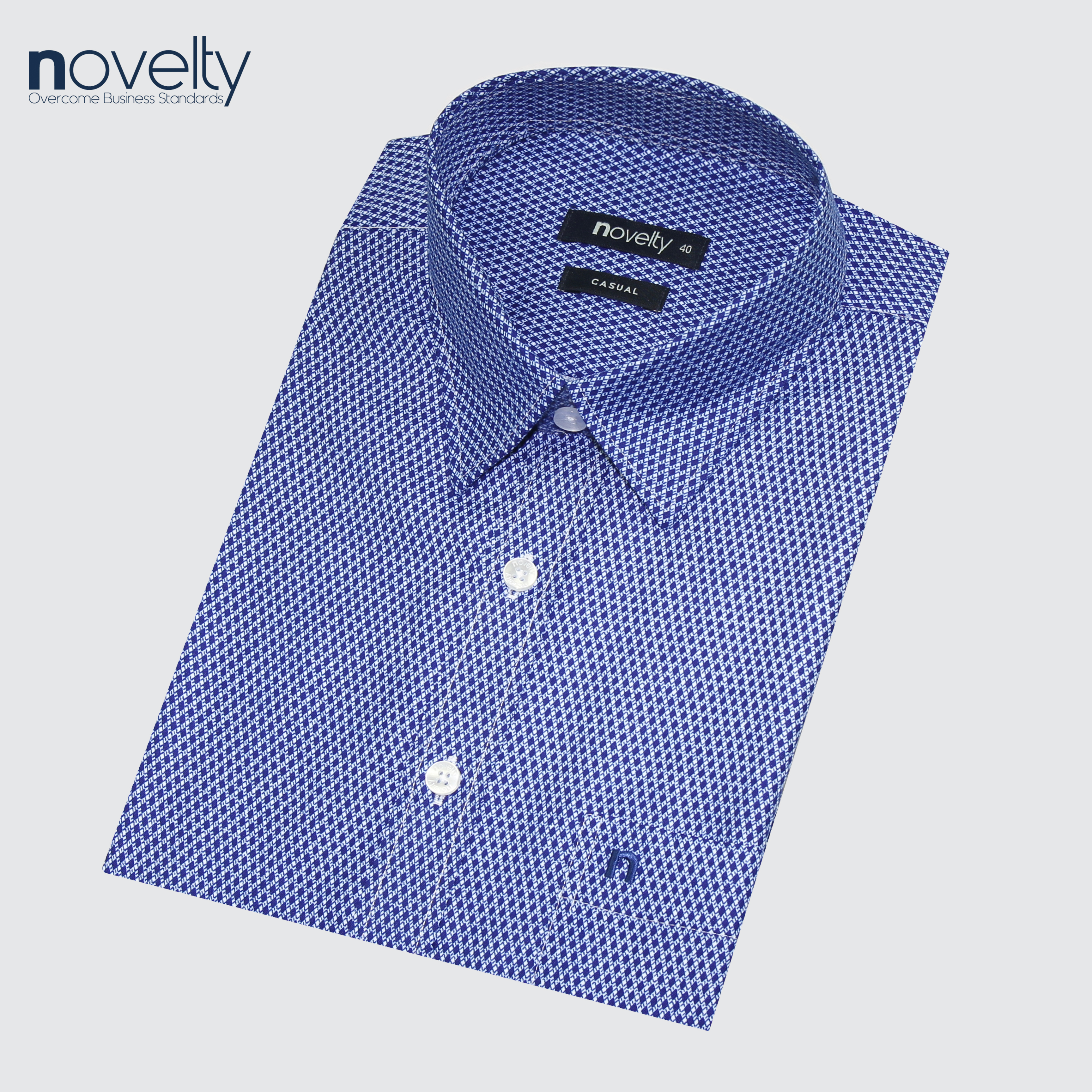 Áo sơ mi nam ngắn tay Novelty hoa văn Casual NSMMHTNSPB220280N