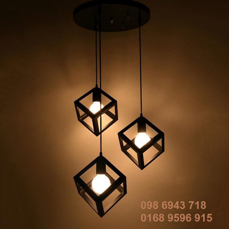 Đèn trang trí ,bộ đèn thả hình khối đẹp,đèn thả bàn ăn ,đèn thả chùm ,đèn thả lồng sắt đẹp giá tốt