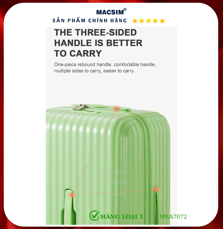 Vali cao cấp Macsim Aji MSA7072 màu xanh- Hàng loại 1
