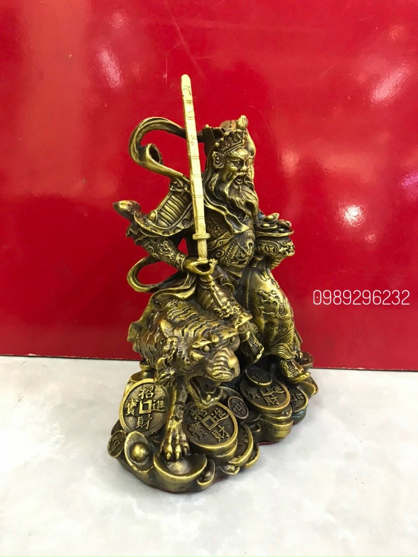 Tượng Triệu Công Minh cưỡi hổ bằng đồng - Triệu Công Minh phong thủy