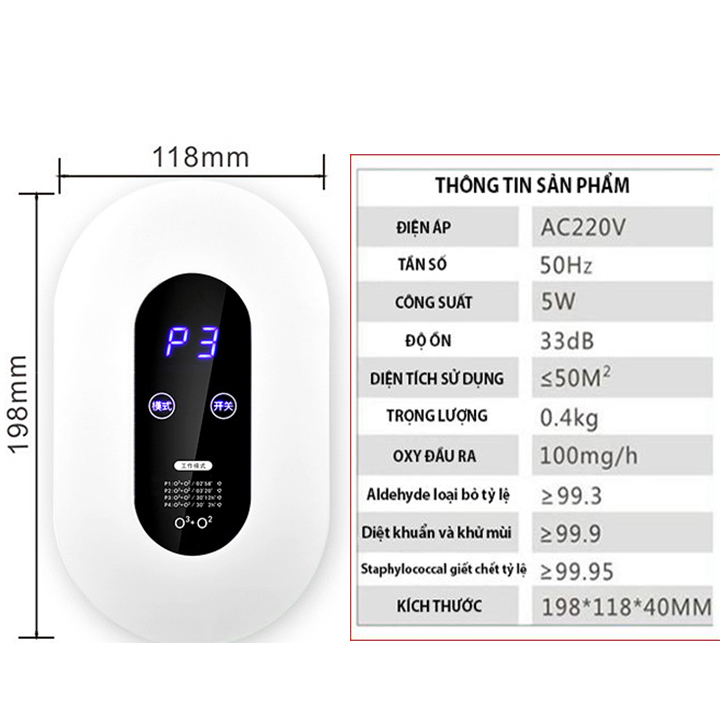 MÁY KHỬ MÙI MINI CÔNG NGHỆ CẢI TIẾN ỨNG DỤNG OZONE (tặng 01 bật sạc pin USB nhỏ gọn)