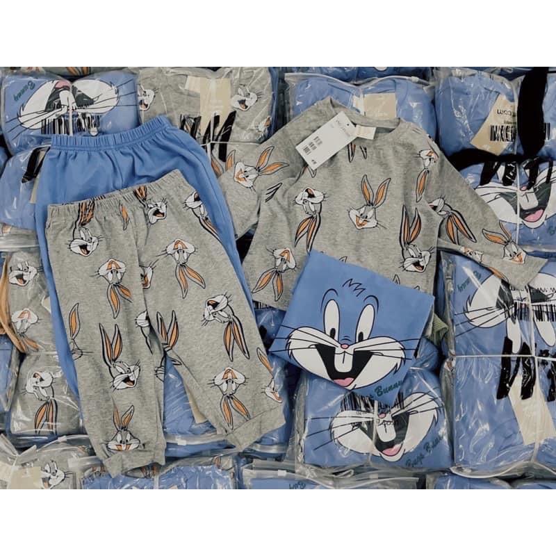 Set bộ thỏ xuất dư bé trai bé gái, bộ dài tay cotton thu đông trẻ em thấm hút mồ hôi tốt