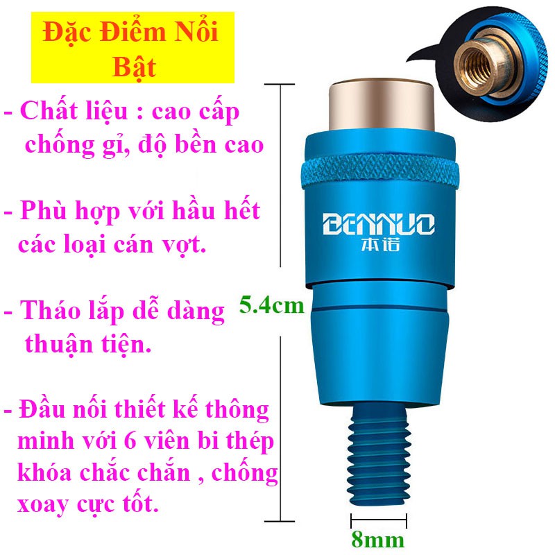 Khớp Nối Cần Câu Đài Câu Đơn Với Vợt Cá Chuyên Dụng Nhanh Chóng Bennou DCC13