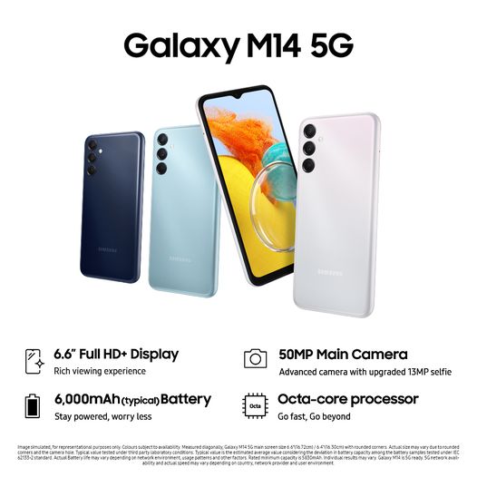 Điện thoại Samsung Galaxy M14 5G (4GB/64GB) - Hàng Chính Hãng