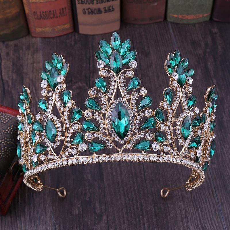 Vương miện cô dâu đá đỏ cao 9,5 cm hoạ tiết đẹp Giangpkc VM122400