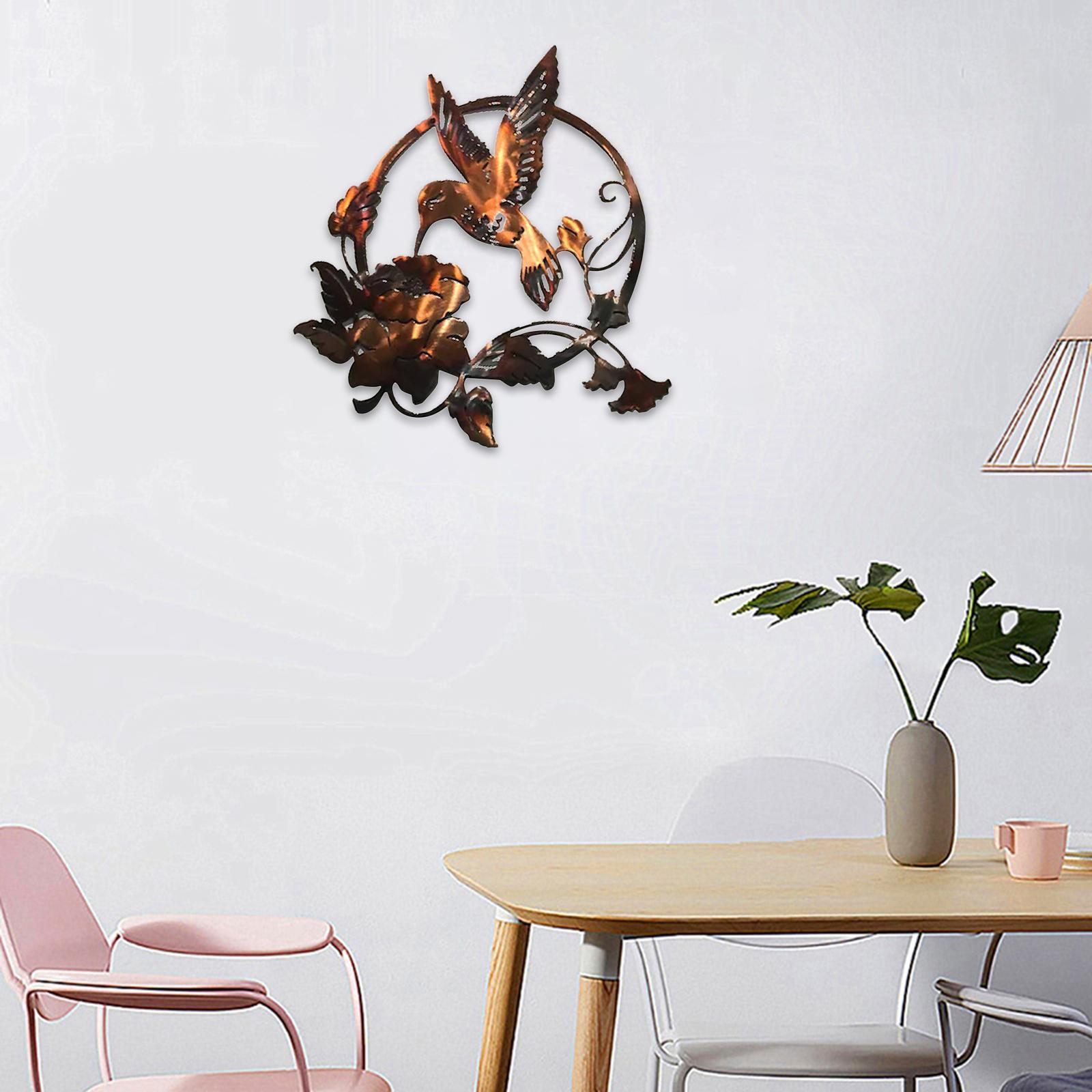 Bird Metal Wall Silhouette Wall Sculptures Garden Statues Outdoor Home