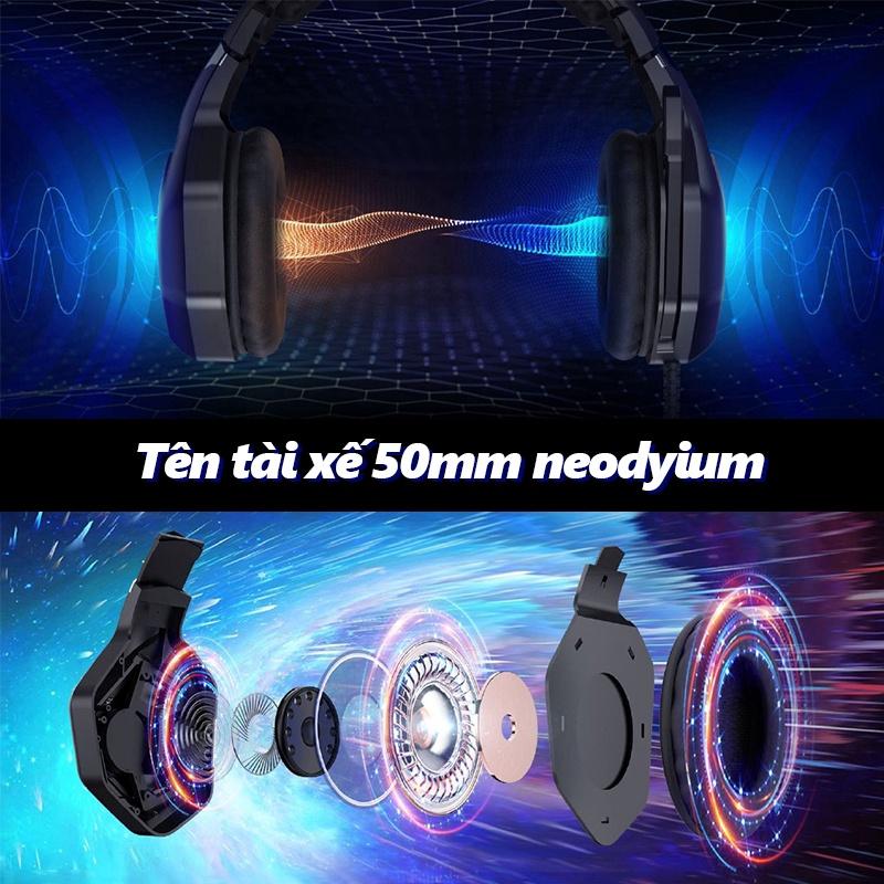 ONIKUMA K10 PRO Tai nghe chơi game PS4 Tai nghe chụp tai có đèn LED RGB với micrô đa hướng dành cho PC Máy tính xách tay [Hàng chính hãng]