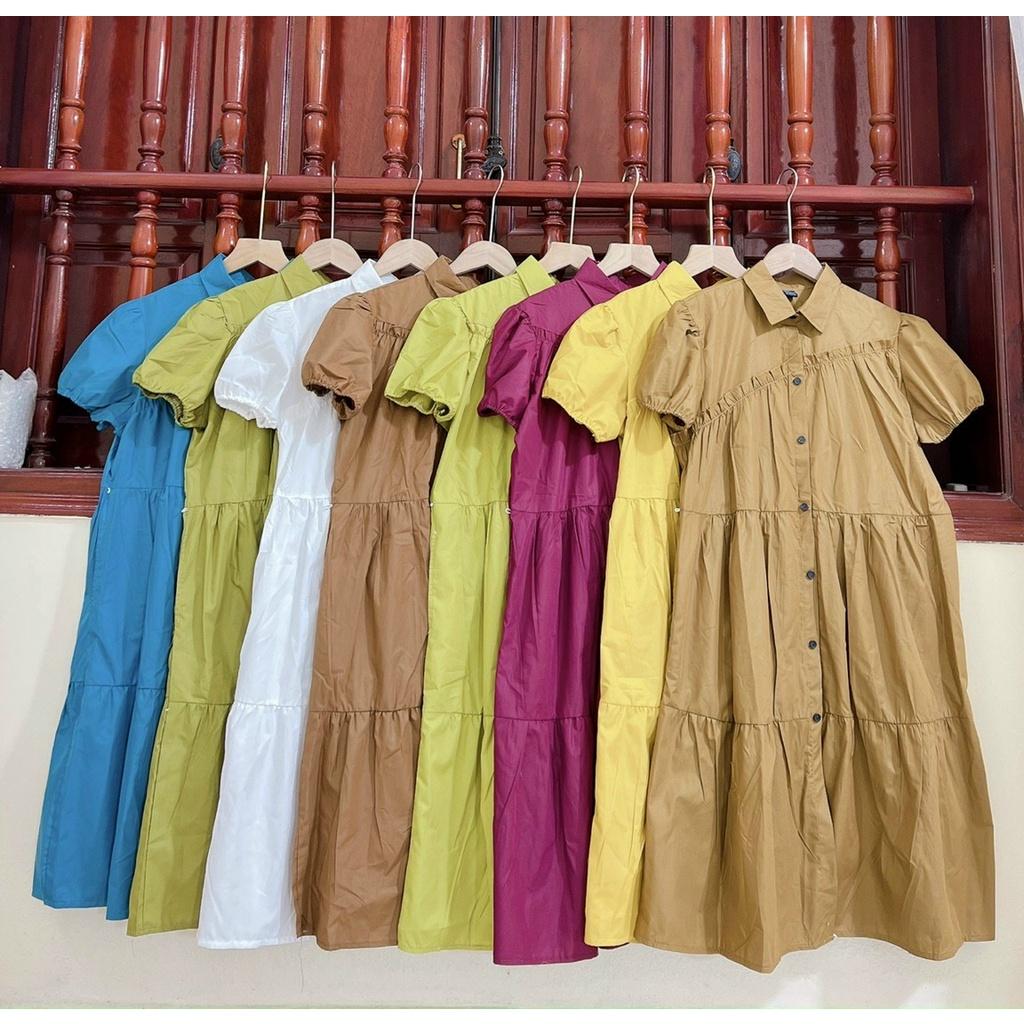 Váy bầu cao cấp siêu sangđầm bầu sơ mi mát mềm mịn thấm hút mồ hôifree size 43~70kg