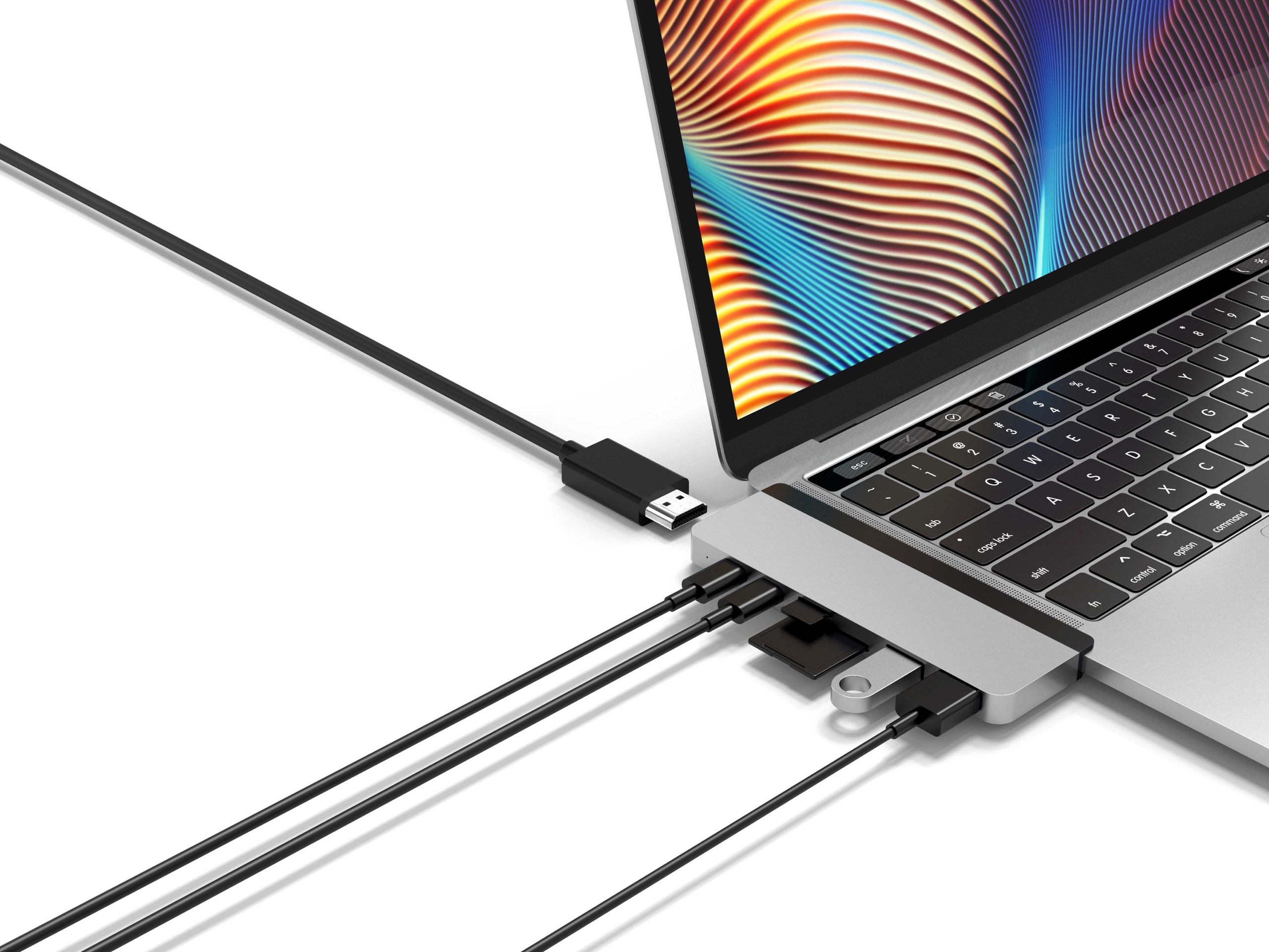 Cổng Chuyển Đổi HYPERDRIVE DUO 7-IN-2 HDMI 4K60HZ With Cable USB-C HUB FOR MACBOOK/IPADPRO/LAPTOP/SMARTPHONE -HD28C- GR - Hàng Chính Hãng