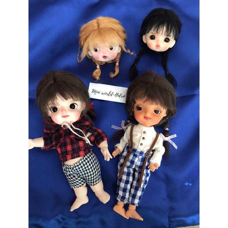 Wig len Tóc giả dành cho búp bê BJD Size 1/6 mong ming meng handmade