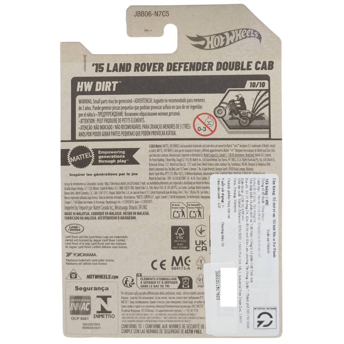 Siêu Xe Hot Wheels C4982 - 179/250 - 15 Land Rover Defender Double Cab