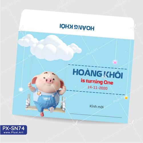 Thiệp thôi nôi – sinh nhật theo yêu cầu Pluxi