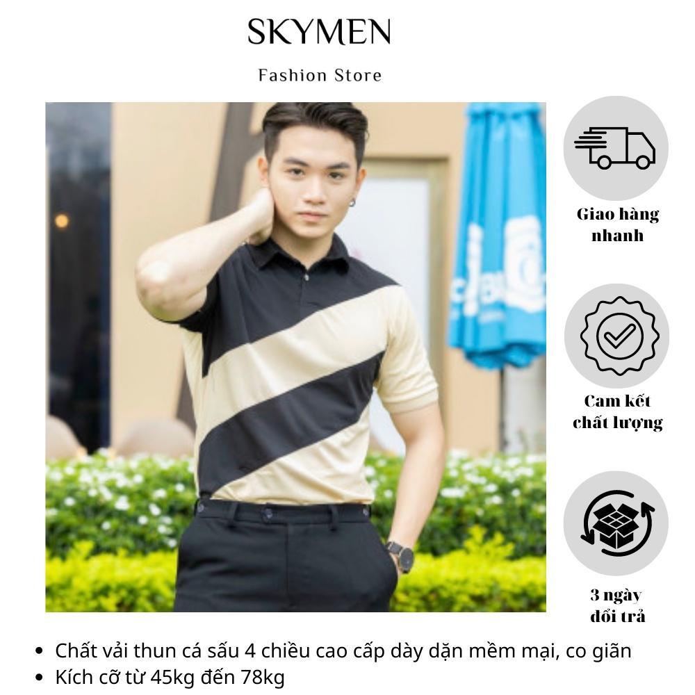 Áo thun polo nam cổ bẻ tay ngắn Vải Thun Cotton cá sấu Cao Cấp co giãn 4 chiều mặc mát, co giãn Skymen fashion