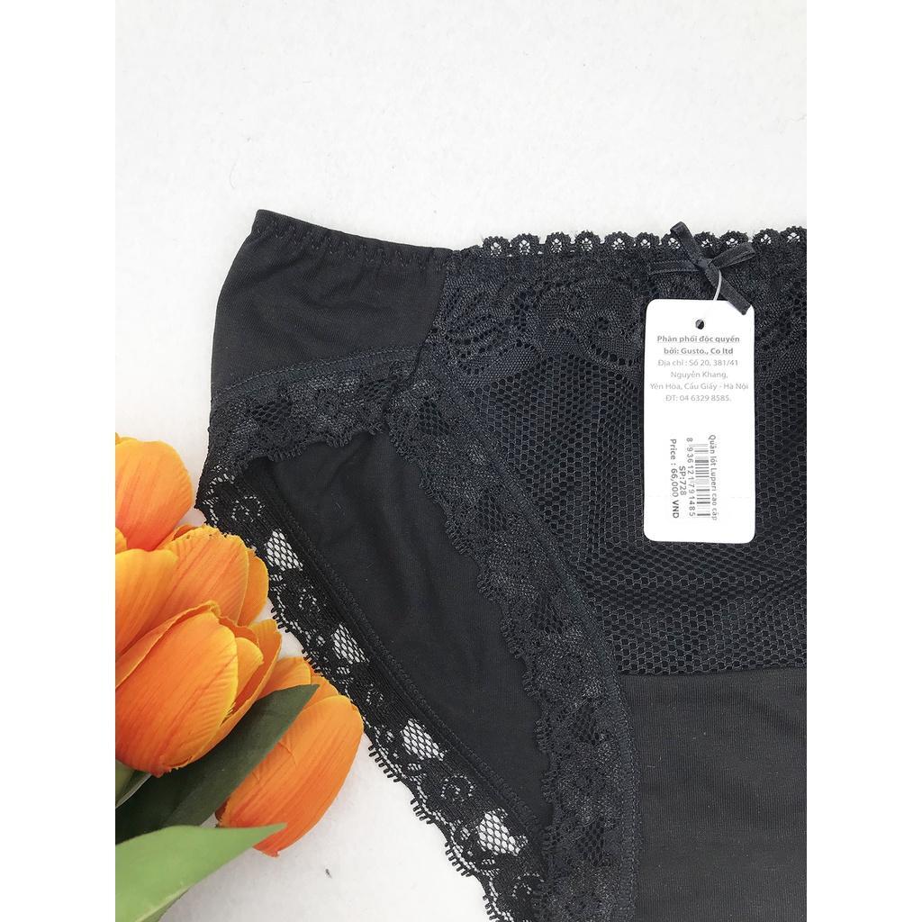 Quần Lót Nữ Cotton Phối Ren Cạp Vừa LUPERI SP728 Dáng Bikini Thiết Kế Không Lằn Mông Kháng Khuẩn Khử Mùi Tốt