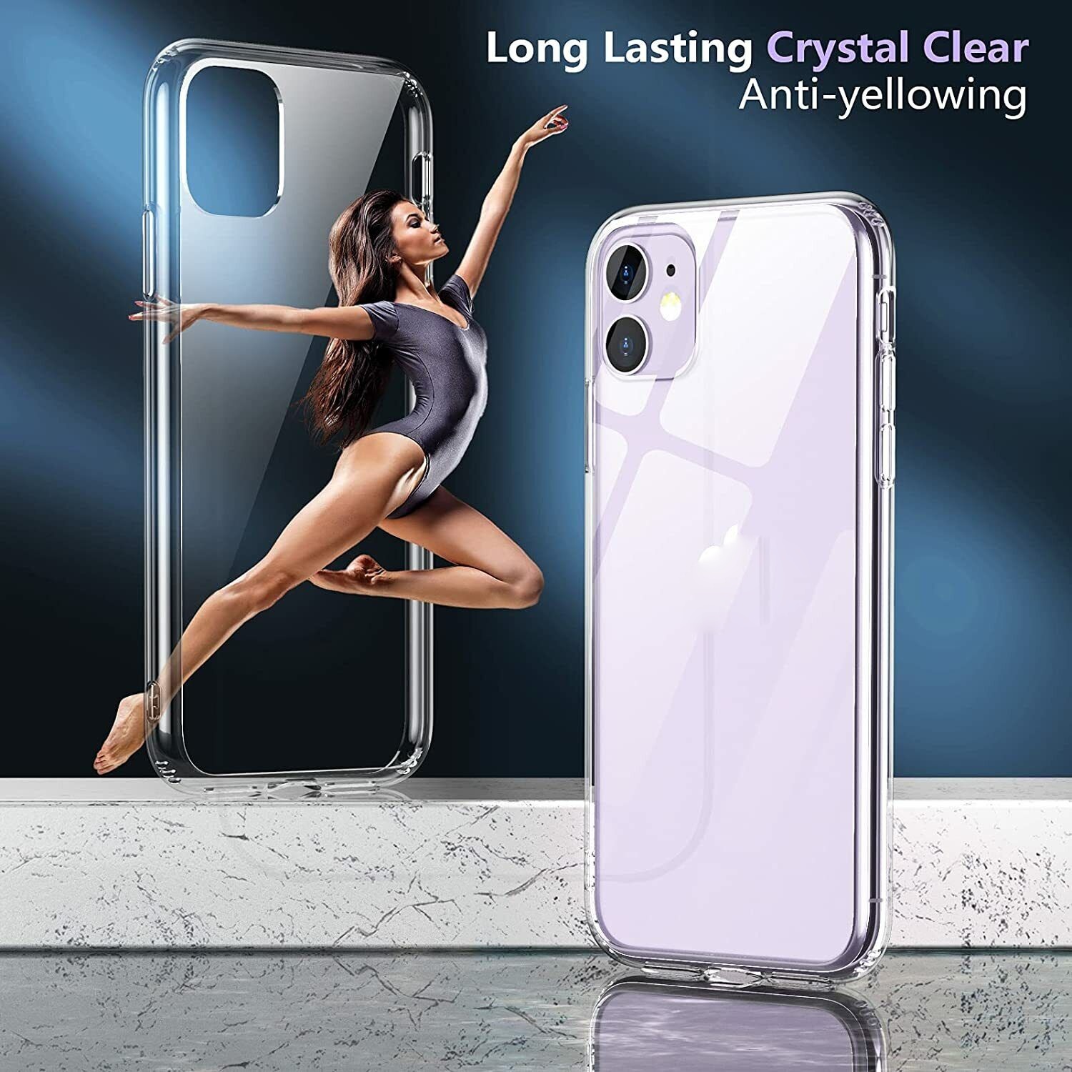 Ốp lưng chống sốc trong suốt cho iPhone 11 hiệu Memumi Glitter siêu mỏng 1.5mm độ trong tuyệt đối, chống trầy xước, chống ố vàng, tản nhiệt tốt - hàng nhập khẩu