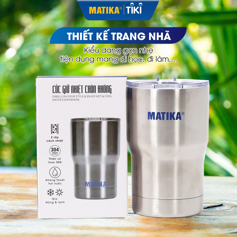 Cốc Giữ Nhiệt Chân Không MATIKA MTK-C1500 Ly Giữ Nhiệt Inox 2 Lớp 500ml - Hàng Chính Hãng