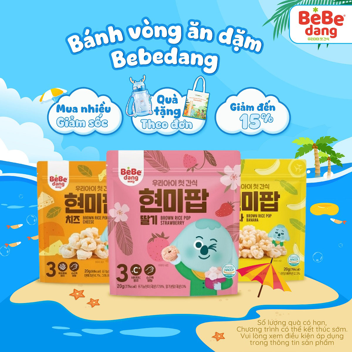 Bánh gạo lứt hữu cơ hình vòng Bebedang 3 vị thơm ngon cho bước ăn dặm 3