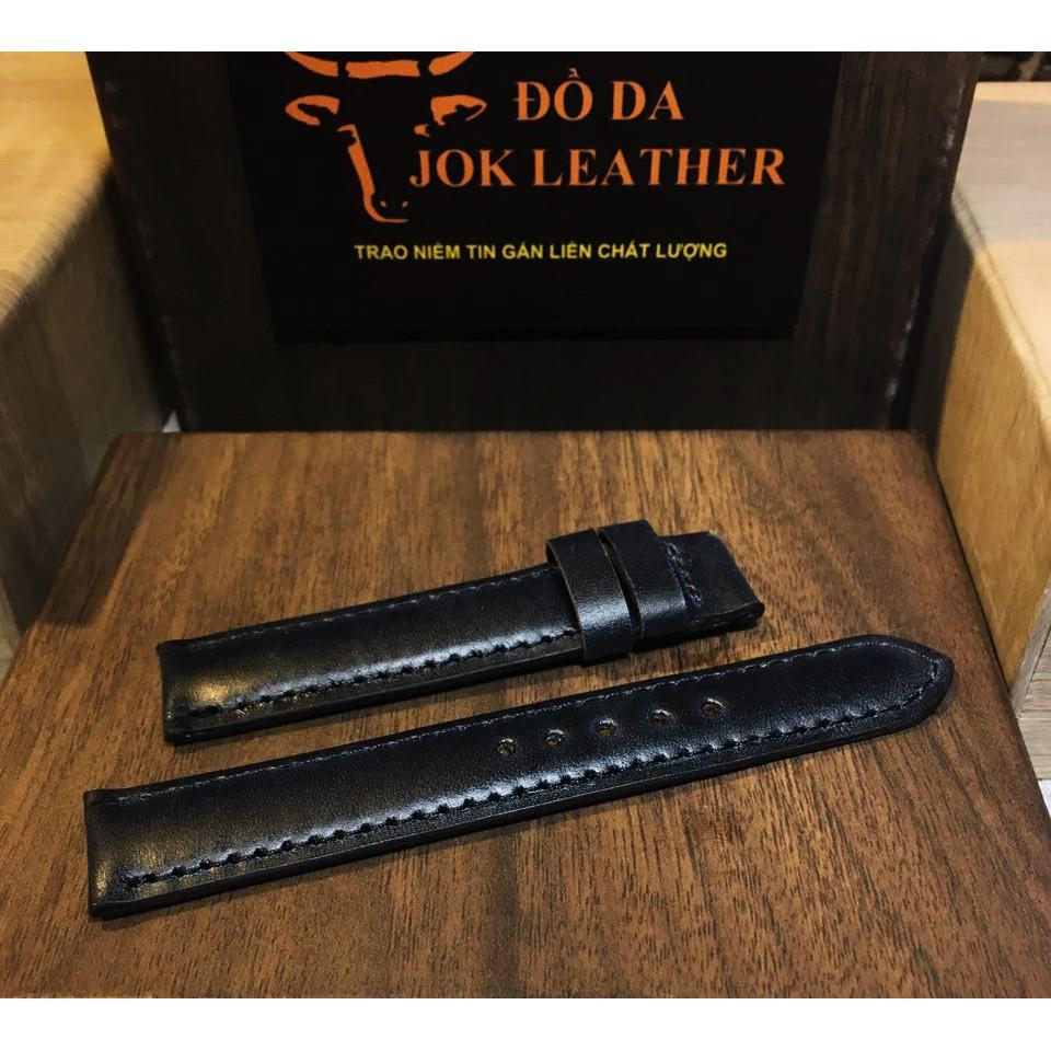 Dây Da Đồng Hồ Da Bò Jok Leather màu xanh lam tặng kèm khóa