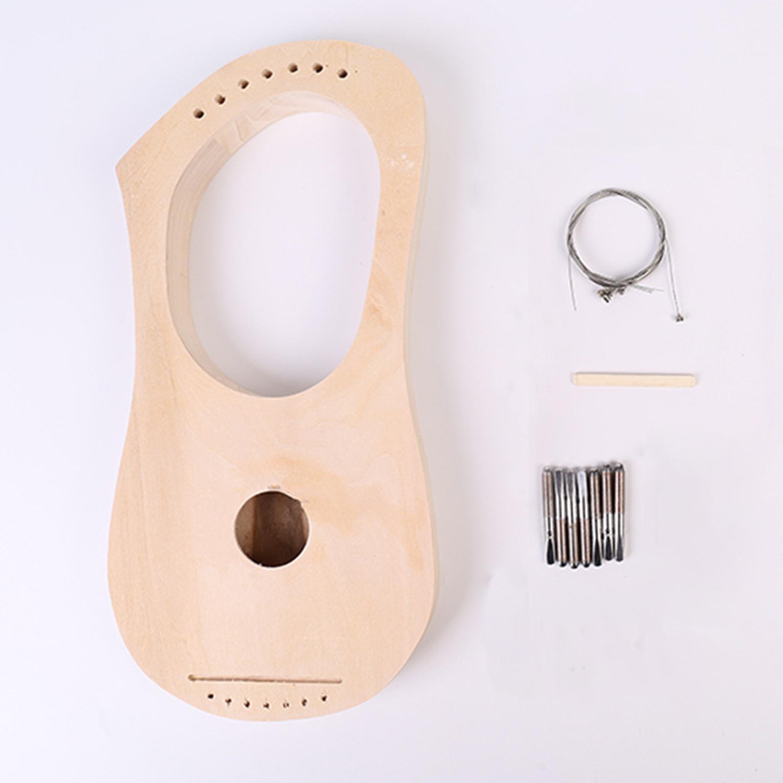 Harp 7 String DIY set, 7 Metal Strings Lyre, Ancient Style Comfortable Grip Easy to Clean DIY 7 String DIY set, for for Kids and Adults