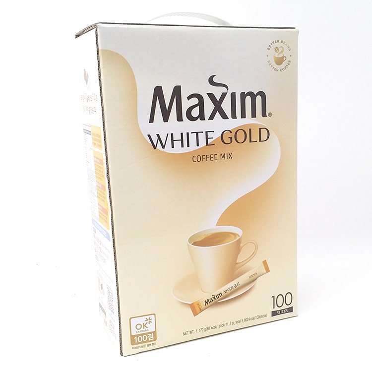 Cà Phê Hòa Tan Maxim White Gold Dongsuh Hàn Quốc 1170 gam ( Gồm 100 gói 11.7 gam)