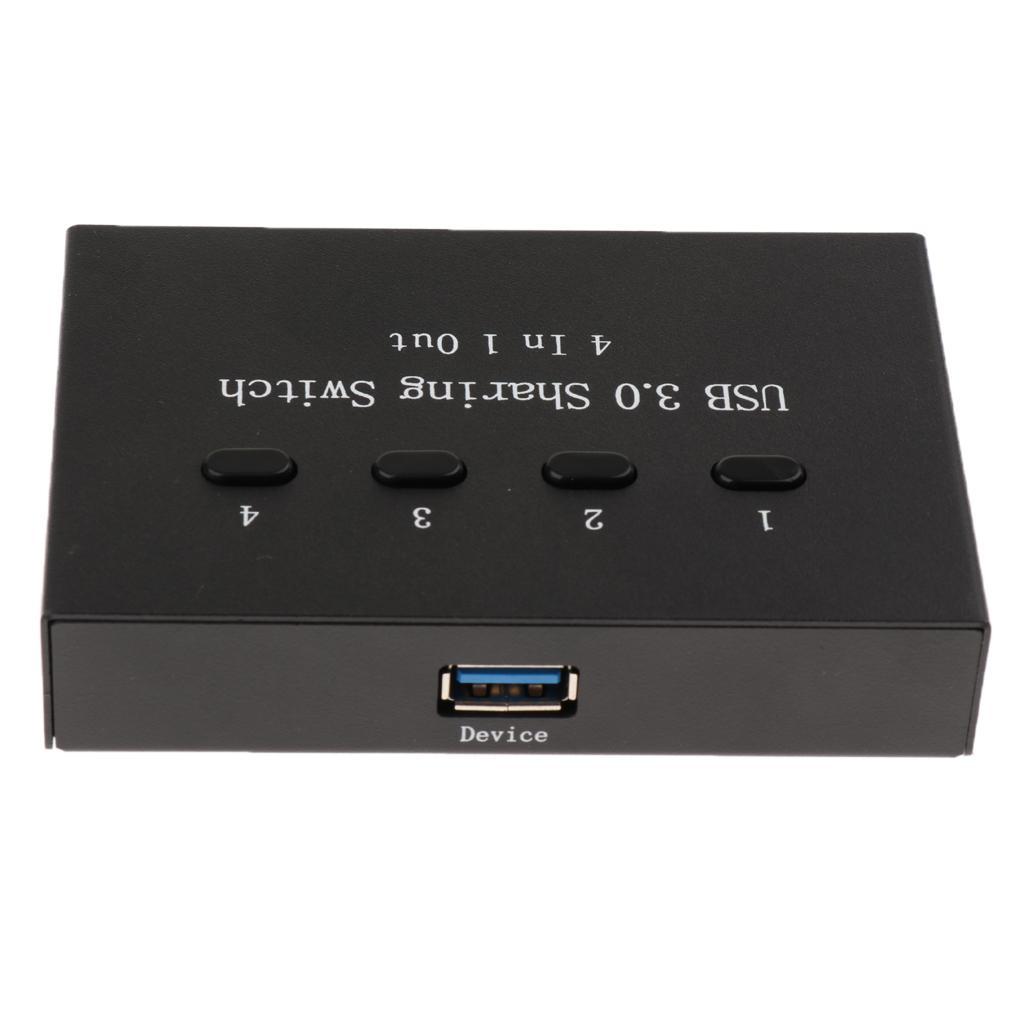 USB 3.0 Sharing Manual Switch KVM Adapter Box 4Ports Hub for Printer